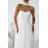 Damen (34-38) POLISH FASHION PMLWD24AMELIA Trägerloses langes Partykleid mit Pailletten weiß 34