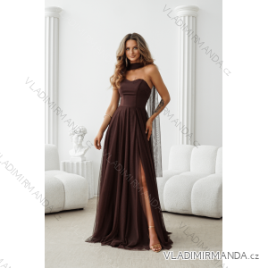 Damen (34-38) POLISH FASHION PMLWD24AMELIA Trägerloses langes Partykleid mit Pailletten
