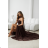 Damen (34-38) POLISH FASHION PMLWD24AMELIA Trägerloses langes Partykleid mit Pailletten brown Schokolade 34
