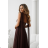Damen (34-38) POLISH FASHION PMLWD24AMELIA Trägerloses langes Partykleid mit Pailletten brown Schokolade 34