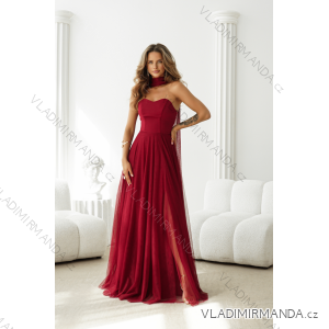 Damen (34-38) POLISH FASHION PMLWD24AMELIA Trägerloses langes Partykleid mit Pailletten