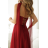 Damen (34-38) POLISH FASHION PMLWD24AMELIA Trägerloses langes Partykleid mit Pailletten vínová bordo 34