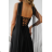 Damen (34-38) POLISH FASHION PMLWD24AMELIA Trägerloses langes Partykleid mit Pailletten schwarz 34