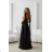 Damen (34-38) POLISH FASHION PMLWD24AMELIA Trägerloses langes Partykleid mit Pailletten schwarz 34