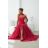 Damen (34-38) POLISH FASHION PMLWD24AMELIA Trägerloses langes Partykleid mit Pailletten růžová fuchsiová 34