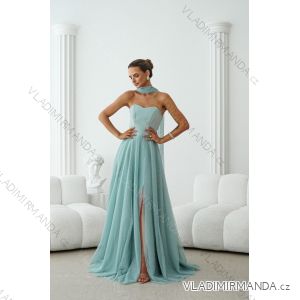 Damen (34-38) POLISH FASHION PMLWD24AMELIA Trägerloses langes Partykleid mit Pailletten