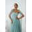 Damen (34-38) POLISH FASHION PMLWD24AMELIA Trägerloses langes Partykleid mit Pailletten olivgrün 34
