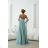 Damen (34-38) POLISH FASHION PMLWD24AMELIA Trägerloses langes Partykleid mit Pailletten olivgrün 34