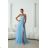 Damen (34-38) POLISH FASHION PMLWD24AMELIA Trägerloses langes Partykleid mit Pailletten blau 40