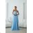 Damen (34-38) POLISH FASHION PMLWD24AMELIA Trägerloses langes Partykleid mit Pailletten blau 40