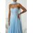 Damen (34-38) POLISH FASHION PMLWD24AMELIA Trägerloses langes Partykleid mit Pailletten blau 40