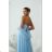 Damen (34-38) POLISH FASHION PMLWD24AMELIA Trägerloses langes Partykleid mit Pailletten blau 40