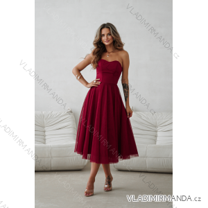 Damen (34-38) POLISH FASHION PMLWD24AMELIA Trägerloses langes Partykleid mit Pailletten