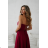 Damen (34-38) POLISH FASHION PMLWD24AMELIA Trägerloses langes Partykleid mit Pailletten vínová bordo 34