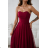 Damen (34-38) POLISH FASHION PMLWD24AMELIA Trägerloses langes Partykleid mit Pailletten vínová bordo 34