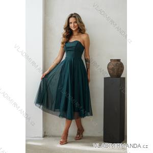 Damen (34-38) POLISH FASHION PMLWD24AMELIA Trägerloses langes Partykleid mit Pailletten
