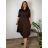 Šaty košilové oversize krátký rukáv dámské (M/L//XL ONE SIZE) ITALSKÁ MÓDA IM422525 46/48/50 schwarz