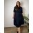 Šaty košilové oversize krátký rukáv dámské (M/L//XL ONE SIZE) ITALSKÁ MÓDA IM422525 46/48/50 schwarz