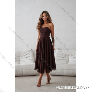 Damen (34-38) POLISH FASHION PMLWD24AMELIA Trägerloses langes Partykleid mit Pailletten