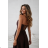 Damen (34-38) POLISH FASHION PMLWD24AMELIA Trägerloses langes Partykleid mit Pailletten brown Schokolade 34