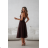 Damen (34-38) POLISH FASHION PMLWD24AMELIA Trägerloses langes Partykleid mit Pailletten brown Schokolade 34