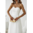 Damen (34-38) POLISH FASHION PMLWD24AMELIA Trägerloses langes Partykleid mit Pailletten weiß 34