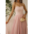 Damen (34-38) POLISH FASHION PMLWD24AMELIA Trägerloses langes Partykleid mit Pailletten Rose alte Rose 34