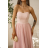 Damen (34-38) POLISH FASHION PMLWD24AMELIA Trägerloses langes Partykleid mit Pailletten Rose alte Rose 34