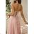 Damen (34-38) POLISH FASHION PMLWD24AMELIA Trägerloses langes Partykleid mit Pailletten Rose alte Rose 34
