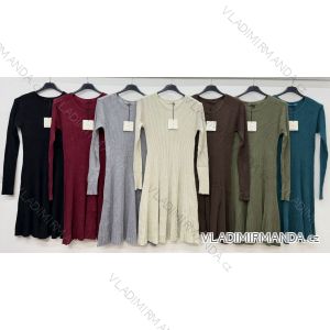 Damen-Strickkleid mit langen Ärmeln, Oversize (42/44/46, Einheitsgröße), italienische Mode, IM4260339