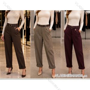 Lange, butterweiche Damenhose mit Gürtel (38/40/42, Einheitsgröße) ITALIENISCHE MODE IM4260328