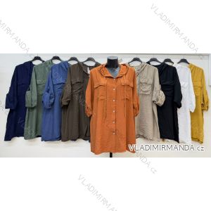 Klassisches 3/4-Langarmhemd für Damen, Oversize (54/56/58, Einheitsgröße), italienische Mode, IM4260329