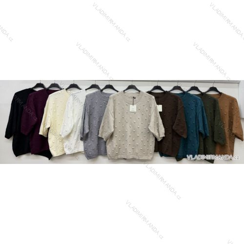 Damen-Strickpullover mit kurzen Ärmeln (44/46/48, Einheitsgröße) ITALIENISCHE MODE IM4260330