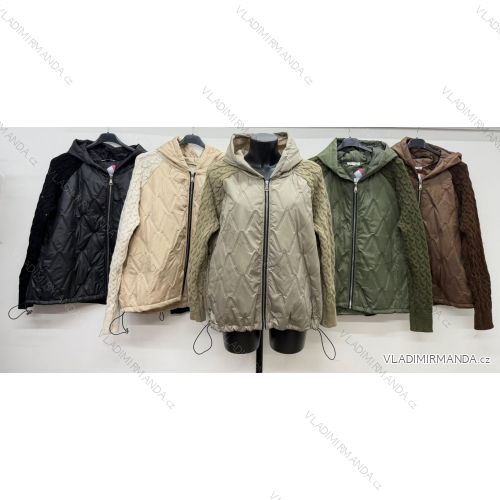 Damen-Steppjacke mit langen Ärmeln und Kapuze (44/46/48, Einheitsgröße) ITALIENISCHE MODE IM4260337
