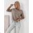 Oversize-Strickpullover für Damen mit kurzen Ärmeln (Einheitsgröße 44/46/48) Italienische Mode IMD26106