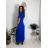 Langes Chiffon-Kurzarmkleid für Damen (S/M ONE SIZE) ITALIAN FASHION IMWGS231048
