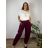 Elegante Jogginghose mit Gürtel, Damengröße Oversize (42/44/46, Einheitsgröße), italienische Mode, IM4260310 44/46/48 Wein