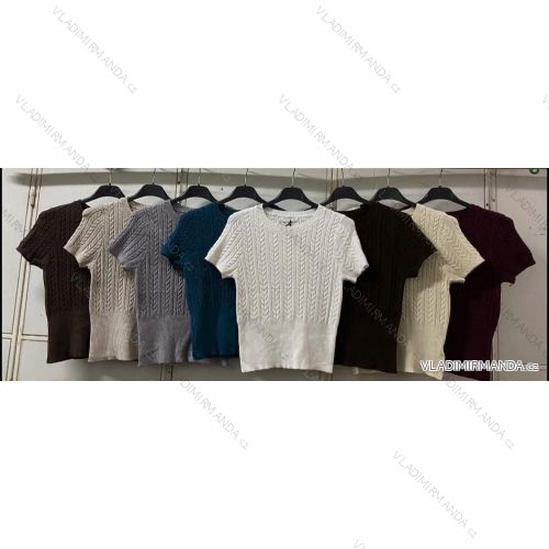 Damen-Rollkragenpullover mit kurzen Ärmeln (Einheitsgröße 42/44/46) ITALIENISCHE MODE IMC260237