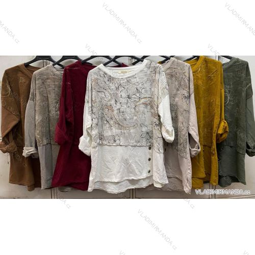 Damen-Rollkragenpullover mit kurzen Ärmeln (Einheitsgröße 42/44/46) ITALIENISCHE MODE IMC260237