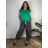 Lange Sommerhose für Damen mit Gürtel (Einheitsgröße S/M) ITALIAN FASHION IMD24080  šedá tmavá