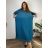Damenkleid aus Cord-Baumwolle mit langen Ärmeln, Oversize (46/48/50, Einheitsgröße), italienische Mode, IM4260322  Wein