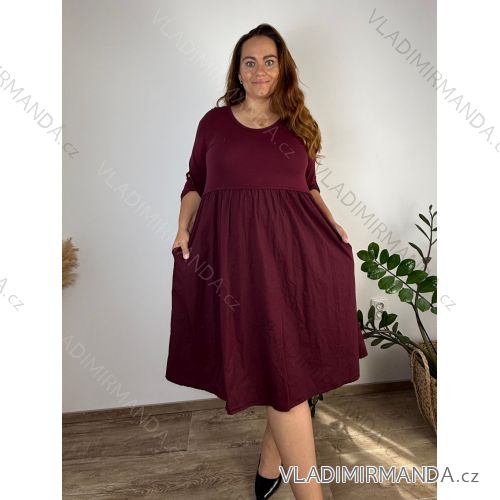 Elegante Jogginghose mit Gürtel, Damengröße Oversize (42/44/46, Einheitsgröße), italienische Mode, IM4260310  Wein