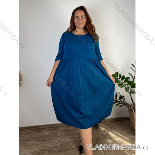 Elegante Jogginghose mit Gürtel, Damengröße Oversize (42/44/46, Einheitsgröße), italienische Mode, IM4260310 46/48/50 modrá petrolejová