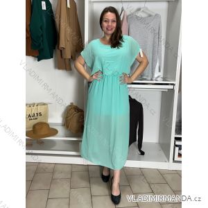 Langes lässiges Kurzarm-Damenkleid, übergroß (42/44/46 Einheitsgröße) ITALIENISCHE MODE IMD2525370