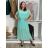 Langes lässiges Kurzarm-Damenkleid, übergroß (42/44/46 Einheitsgröße) ITALIENISCHE MODE IMD2525370 S / M / L leichte Minze