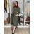 Langärmliges Hemdkleid für Damen mit Gürtel (S/M EINHEITSGRÖSSE) ITALIAN FASHION  IMPSS260002/DUR S / M / L schwarz