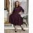 Langärmliges Hemdkleid für Damen mit Gürtel (S/M EINHEITSGRÖSSE) ITALIAN FASHION  IMPSS260002/DUR S / M / L schwarz