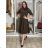 Langärmliges Hemdkleid für Damen mit Gürtel (S/M EINHEITSGRÖSSE) ITALIAN FASHION  IMPSS260002/DUR S / M / L schwarz