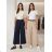 Elegante, weite, lange Hose mit Gürtel für Damen (Einheitsgröße S/M/L) ITALIENISCHE MODE IM3262969 S / M / L beige