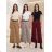 Elegante, weite, lange Hose mit Gürtel für Damen (Einheitsgröße S/M/L) ITALIENISCHE MODE IM3262969 S / M / L beige